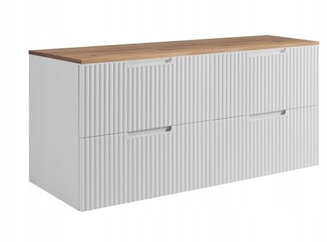 Rodan Moderne Möbel - Schrank Weiß, Gold, Eichenholz - Möbelstück - Bastelregal – Bastelplatte 60cm + 60 cm + 120 cm