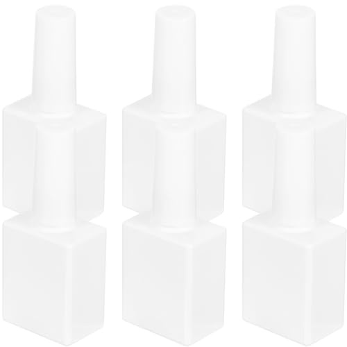 GATHINESS 6pcs Refillable Nail Polish Bottles with Brush Applicator, 10ml Glass Bottles with Abs Caps, Well Sealed and Leak Proof, for DIY and Manicure Salon Use