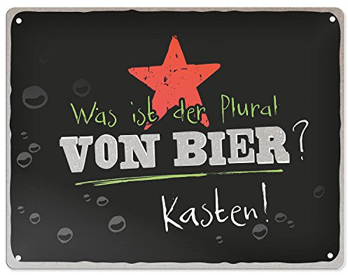 H:)PPYlife 44983 Blechschild Bier, 17 cm x 22 cm, Geschenkartikel
