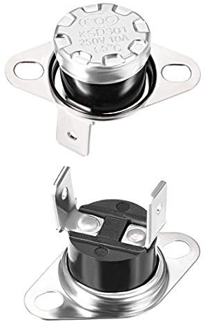 sourcing map KSD301 Thermostat 65°C/149°F 10A N.C Adjust Snap Disc Temperature Switch for Microwave,Oven,Coffee Maker 2pcs,Bakelite Material