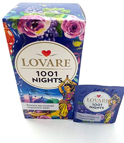 Lovare Tee Mischung aus schwarzem und grünem Tee mit Früchten 1001 Nights 24Btl