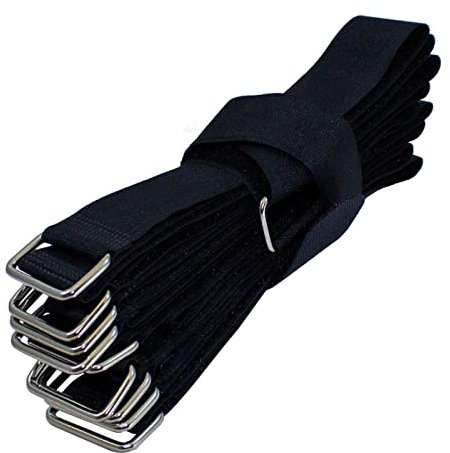 Lumonic 10x Klettbinder 800x38mm normal Schwarz - Wiederverwendbare Kabelbinder aus Klettband - Zum Befestigen oder Kabelmanagement
