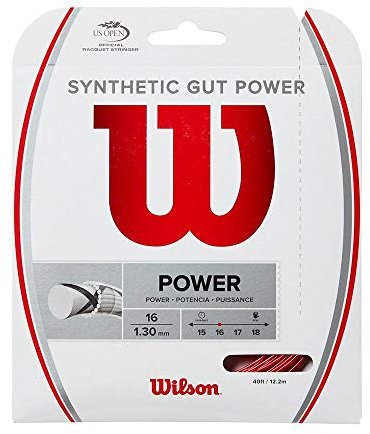 Wilson Synthetic Gut Power, WR830130216 Corda per Racchetta da Tennis, Calibro 16 (1.30 mm), Rosso