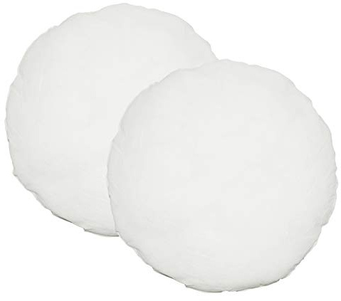 Haus und Deko 2er Pack Füllkissen 55 cm rund Innenkissen Polyester Sofakissen Kopfkissen Kissen Weiß