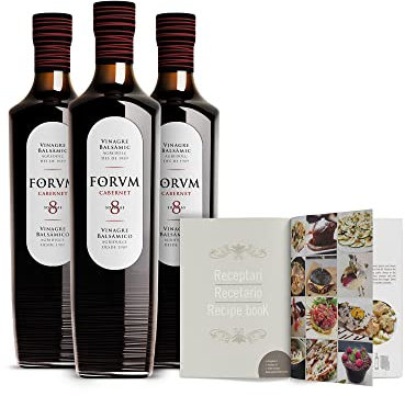 Forvm Cabernet, Vinagre de Vino Tinto, Fantástico para Cocinar, Usado 12 Años en el Menú de los Premios Nobel, Envejecido Artesanalmente 8 Años en Barricas (3 Botellas)