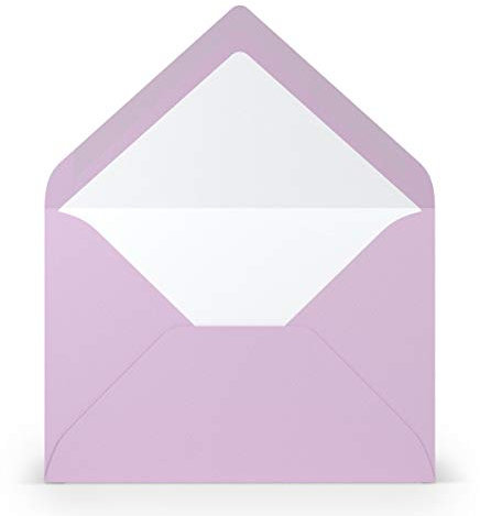 PAPERADO 50 Briefumschläge DIN B6 Orchidee gerippt Lila - 100 g/m² Kuvert Ohne Fenster 17,8 x 12,5 cm - Umschläge mit Nassklebung spitze Klappe