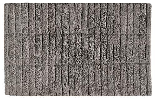 Zone Denmark Tiles Badematte, Badteppich rutschfest, Duschvorleger fürs Badezimmer aus 100% Baumwolle, Waschbar, 80 x 50 cm, Graulich (Gull Grey)