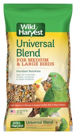 Wild Harvest Universal Blend for Medium and Large Birds 10 Pounds; Fortified Nutrition