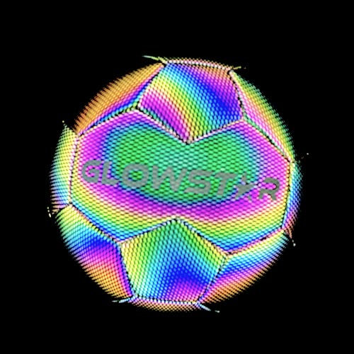 Holografisch leuchtender Fußball - Feines Netz mit starkem Grip - Beste Qualität auf dem Markt – Licht Reflektierend – Ideal für Groß & Klein – Offizielle Größe 5 - Firmensitz Deutschland