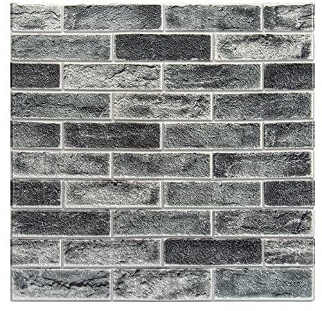 Art3d 20-Pack 105 Sq.Ft Faux Brick 3D Wall Panels Peel and Stick in Stone Ash, Self Adhesive Waterproof Foam Wallpaper for Bedroom, Bathroom, Kitchen