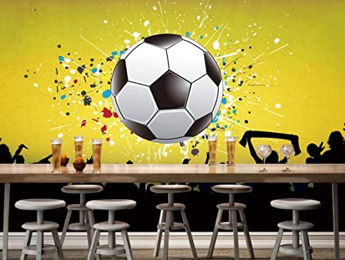 Mural Wallpaper Black and White Football Doodle Silhouette Photo Wallpaper 3D Effect Living Room Bedroom Decoration Wall Covering