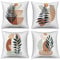 Boho Kissenbezug 45x45 cm 4er Set, Modern Abstrakt Kunst Palm Blätter Weiß Sofa Kissen Bezug Dekokissen Kissenbezüge Kissenhülle Waschbar Polyester Flachs Textil Outdoor Polster Kopfkissenbezug
