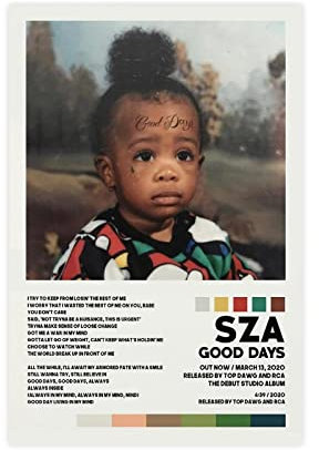 Azizat SZA Poster Good Days Album Cover Poster Leinwand Poster Wandkunst Dekor Druck Bild Gemälde für Wohnzimmer Schlafzimmer Dekoration 30 x 45 cm