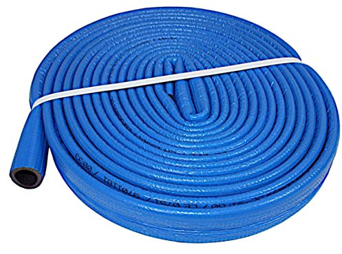 10 m Rolle PE-Rohrisolierung Isolierschlauch Blau | Schutzschlauch Heizungsrohr Isolierung mit Schutzhaut | Rohr Dämmung Schlauch Rohrdämmung Warmwasserleitung Heizung (Innendurchmesser: 22mm)