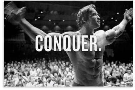 ENILSA Arnold Schwarzenegger CONQUER Art Poster Dekorative Malerei Leinwand Wandkunst Wohnzimmer Poster Schlafzimmer Malerei,Wandkunst Bilddruck Moderne Familienzimmer Dekor 12x18inch(30x45cm)