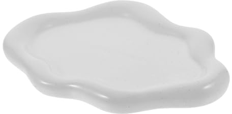 HOLIDYOYO Plateau à Bijoux Nuage en Céramique Blanche, Forme Décorative | Rangement pour Bagues et Petits Accessoires, Lignes Simples et Lisses, Facile à Nettoyer