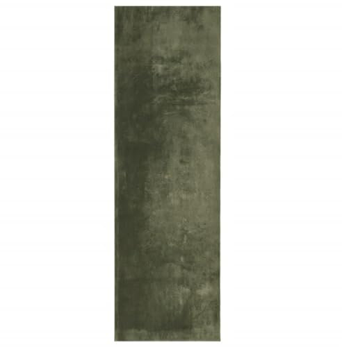 vidaXL Teppich, Wohnzimmerteppich Kurzflor Weich Waschbar, Moderner Teppich für Wohnzimmer Schlafzimmer, Flauschig Einfarbig rutschfest, Waldgrün 80x250cm