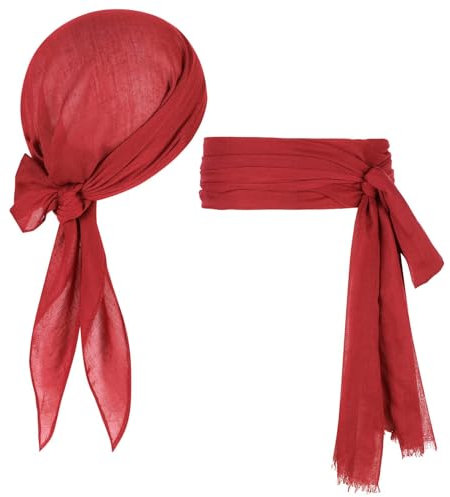 Charfia Piraten Accessoires Damen Herren, Piraten Kopftuch Taillengürtel Piratenkostüm Damen Herren Accessoires, Pirat Kostüm Frauen Damen Herren Bandana Gürtel für Fasching Karneval Halloween