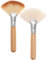 PACKOVE 2Pcs Large Fan Makeup Brush Wooden Fan Cosmetic Brush Highlighting Makeup Brush Soft Fan Face Brush for Bronzer Cheekbones Blush
