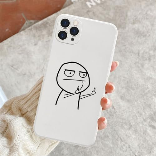 Funny Man Handyhülle für iPhone 15 11 12 13 14 Pro Max Mini Mittelfingerhüllen für iPhone 7 8 Plus X XR XS Max Weiche Rückseite, weiß T2621, für iPhone 14 Plus