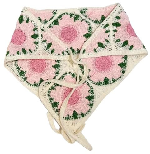 Häkel-Stirnband mit Blume, Bohemian-Haarband, Bandana, Kopfbedeckung, Frühlingshaarband, Damen, Foto, ausgehöhltes Kopftuch, gehäkelte Stirnbänder