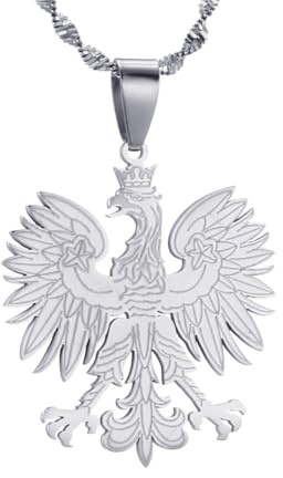 Everyiod Halsketten Mit Anhänger Mit Polen-Karte, Schmuck, Halskette Mit Länderkarte Von Polen, Halskette Mit Anhänger, Geschenk Für Fernbeziehungen Für Frauen Und Männer, Weiß, 50 Cm