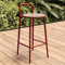 ZYXQQJ Tabourets De Bar Ronds Chaise Haute Bar avec Dossier Et Repose-Pieds, Chaises De Bar De Cuisine, Tabouret De Bar Industriel, Tabourets De Comptoir(Red,65cm)