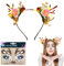 KEELYY Reh Kostüm Damen LED Rentier Haarreif reh haarreifen Fasching Beleuchtete Stirnbander Mädchen Reh kostüm Haarschmuck für Weihnachten Karneval Fasching Halloween