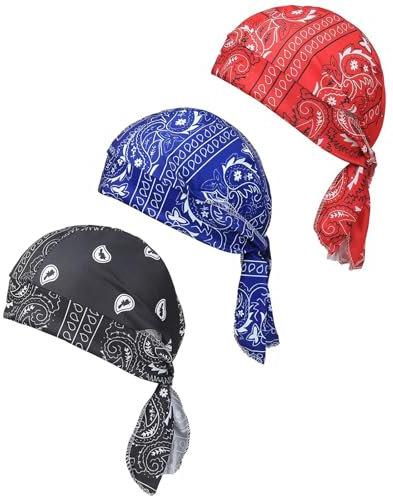 Tokaneit Bandana Berretto da Ciclismo e Corsa, Cappello Traspirante Protettivo UV, Sciarpa Sportiva per Uomo e Donna - 3 Pezzi