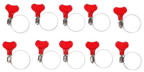 SIXTOL Mechanic Connect 18-32 mm | Abrazaderas para manguera con mango de mariposa | 10 piezas | acero inoxidable | montaje sin herramientas | conexiones universales para manguera