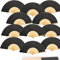 iZoeL 12 STK Handfächer Schwarz Fächer Hochzeit Papierfächer Hochzeitsfächer Taschenfächer Faltfächer Gastgeschenk für Hochzeit Sommer Party mit Beutel(Schwarz)