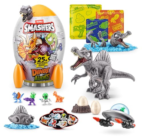 Smashers Dino vs Aliens Medium (SPINOSAURUS) by ZURU, Smashable Egg Toy for Boys