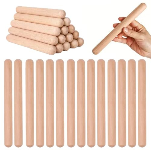 30 Stück Musikstücke, Rhythmusstücke, Holz-Rhythmusstücke, Holzmusikstücke, Schlaginstrumente für das Klassenzimmer, Rhythmusstücke für Schlaginstrumente, Musikstücke für Anfänger (20x2cm, Holz)