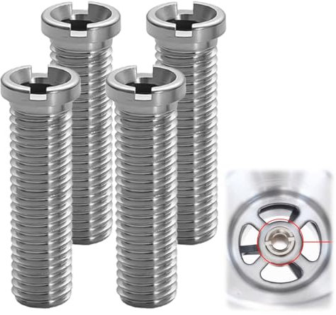 4 Stück Hohlschraube Spüle,Hohlschraube für Siebkorbventile,M12 x 45 mm Edelstahl Hohlschraube Spüle,45mm Waschbecken Schrauben,Geeignet für Küchenspülen Siebkorbspülen Spülbecken Zubehör Silbrig