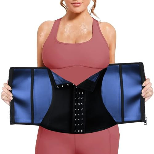 AOOWU Waist Trainer for Women Men, Adjustable Sweat Waist Trainer, Sweat Belly Band, Workout Sports Girdle, Corset Body shaper, Sauna Effect Fat Burner Exercise Belt, Back Lumbar Support Belt, 2XL