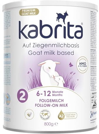 KABRITA | Ziegenmilch Folgemilch 6-12 Monate | Hochwertige Babynahrung - Baby Milch, nahrhaft* und sanft zum Babybauch | Inhalt: 800g Babynahrung-Milchpulver