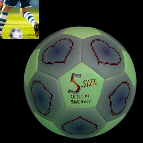 Smaoqingji Fußbälle Leuchtender Fussball Football Ball Größe 5 Fußball | Lila Farbverlauf, 1 Stück, Leuchten im Dunkeln FußBall, für RegelmäßIge Trainingsspiele Freizeitaktivitäten