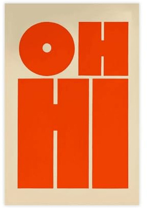 UTGN OH HI Poster – Moderne Retro-Typografie-Leinwand-Poster, Wandkunstdruck, Bild, Gemälde, 20 x 30 cm