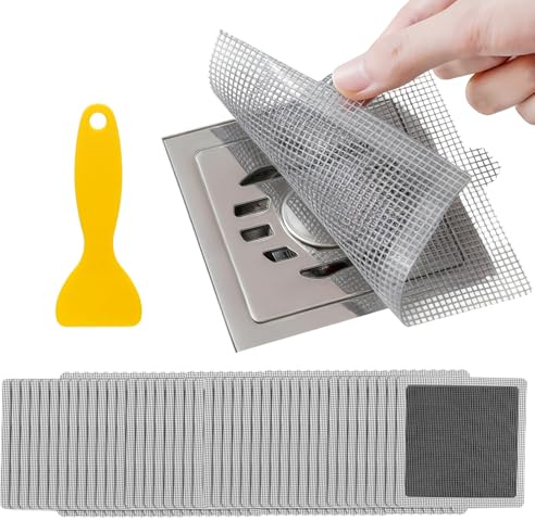 40 Piezas de 15 x 15 cm Filtro de Drenaje de Ducha para Cabello, Rejilla de | drenaje para ducha, escurridor de cabello desechable, filtro para ducha, accesorios de baño