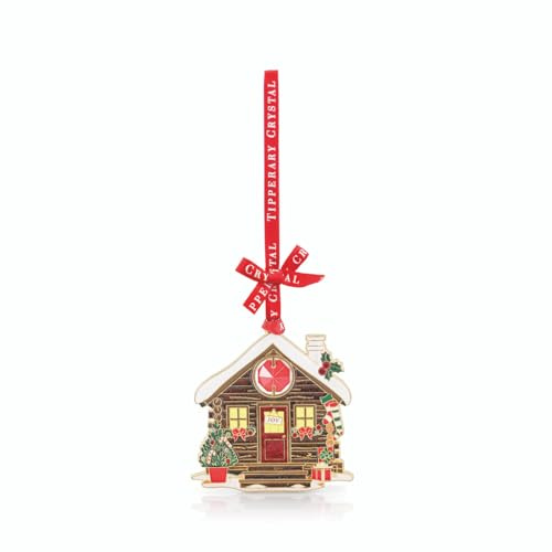 Tipperary Crystal Gems Christmas Home Decoration – Luxury Festive Metal Hanging Ornament with Red Ribbon & Gift Box – Collectable Keepsake Bauble for Christmas Trees & Seasonal Décor
