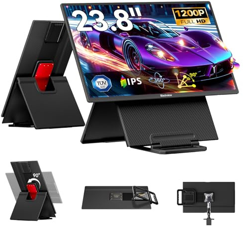 Blackview Monitor Portatile per Laptop, 23.8 1080P FHD 100Hz, Monitor Gaming IPS, Supporto pieghevole regolabile 90°, per Laptop, Desktop, MacBook, PS4/5, Compatibile VESA