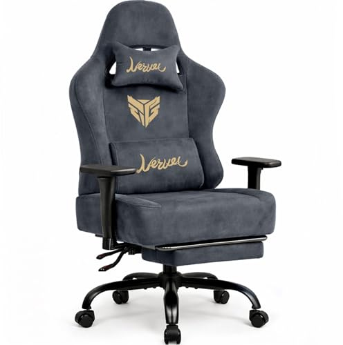 Riftracer Fauteuil Chaise Siege Gaming Ergonomique-Chaises de Gamer avec Appui-Tête et Support Lombaire Repose-Pieds Rétractable Inclinaison du Dossier de 80 à 140° Capacité de Charge de 220 Kg