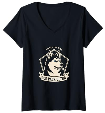 Damen Ice Pack Ultra Winter 100-Meilen-Trailrunner T-Shirt mit V-Ausschnitt