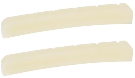 eMagTech 2x Unbleached Bone Guitar Nut 9.5 Inch Radius 42x3.3x5.3/5.9 Curved Bottom Compatible with Fender Stratocaster Telecaster