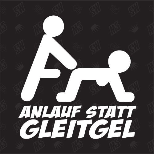 speedwerk-motorwear Anlauf statt Gleitgel - Sticker, Vinyl, Quadratisch, Humorvoll, Sticker