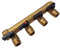 collecteur - male / femelle 20 x 27 - 4 dérivations - mini vannes intégrées - mâle 15 x 21 - grk 958-1c