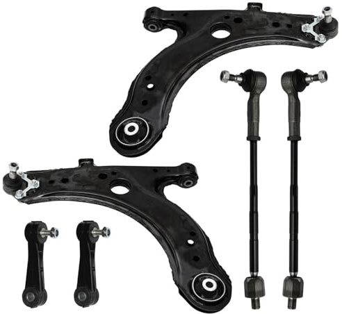 2x Querlenker 2x Koppelstange 2x Spurstange Vorderachse für VW Bora 1J2 + Kombi 1J6 Golf IV 1J1 + Variant 1J5 New Beetle 1C1 9C1 + Cabriolet 1Y7