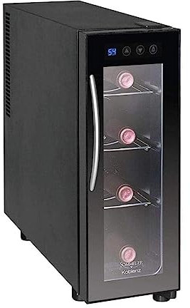 Koblenz Nevera y enfriador termoeléctrico de pie con pantalla digital y controles táctiles, botellas de vino de 750 ml (EVFK-04), color negro