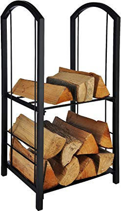 Spetebo Kaminholzhalter ca. 74 cm - Metall Kamin Holz Halter Regal Korb Ablage Brennholz Feuerholz