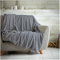 Waffle Honeycomb Throw Blanket Soft Warm Throw Over Sofa Bed Travel Bedspread (Charcoal Grey, King - 200 x 240cm)